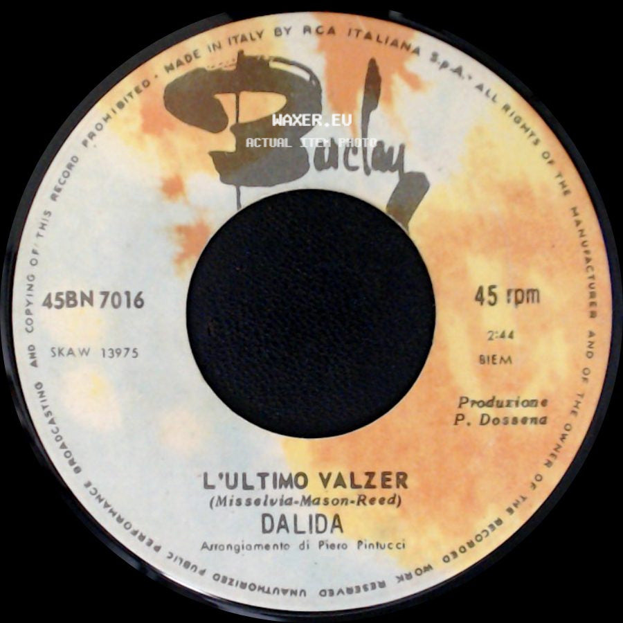 Dalida - Aranjuez, La Tua Voce / L'ultimo Valzer side B