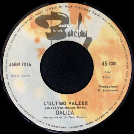 Dalida - Aranjuez, La Tua Voce / L'ultimo Valzer side B