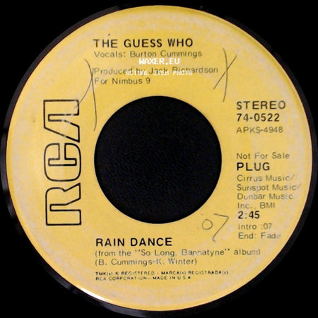 The Guess Who - Rain Dance / One Divided side A