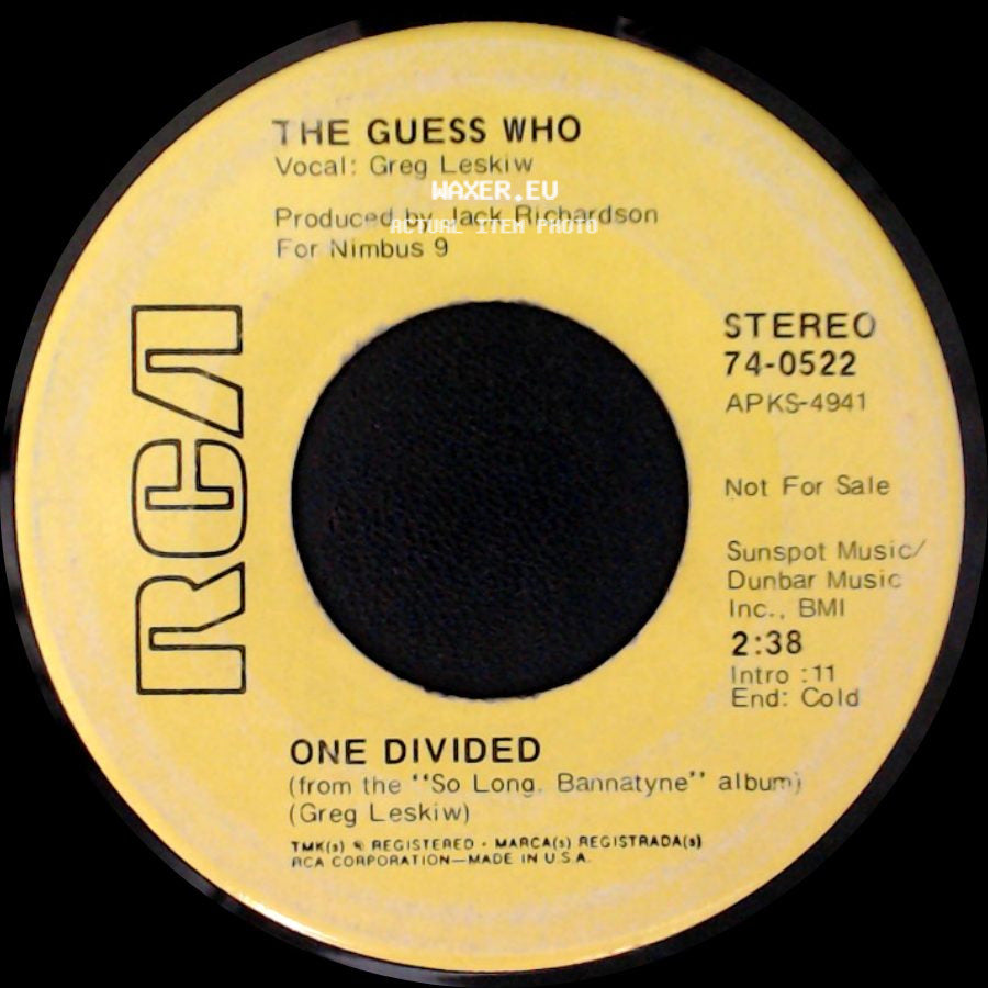 The Guess Who - Rain Dance / One Divided side B