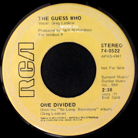 The Guess Who - Rain Dance / One Divided side B
