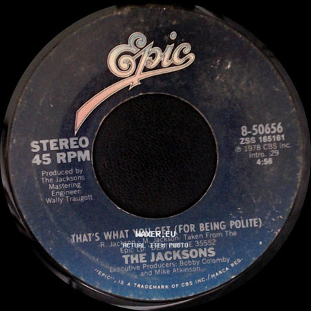 The Jacksons - Shake Your Body (Down To The Ground) / That's What You Get (For Being Polite) side B