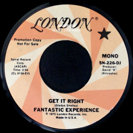 Fantastic Experience - Get It Right / Get It Right side B