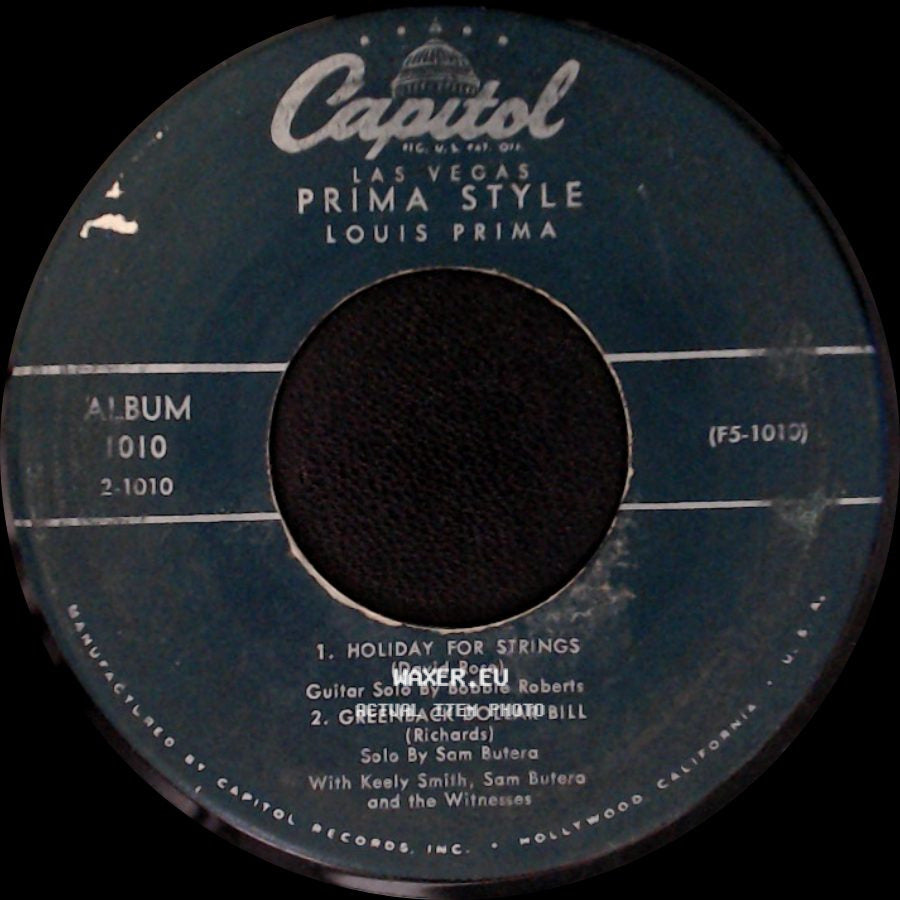 Louis Prima - Holiday For Strings / Greenback Dollar Bill / Prima Style side A
