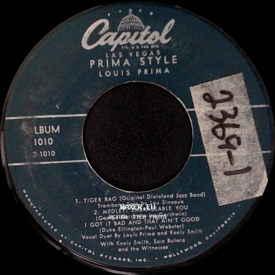 Louis Prima - Holiday For Strings / Greenback Dollar Bill / Prima Style side B