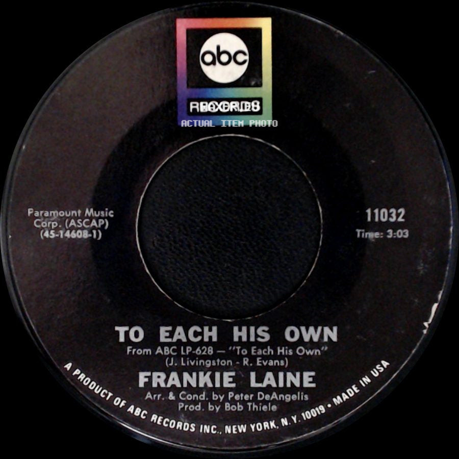 Frankie Laine - I'm Happy To Hear You're Sorry / To Each His Own side B