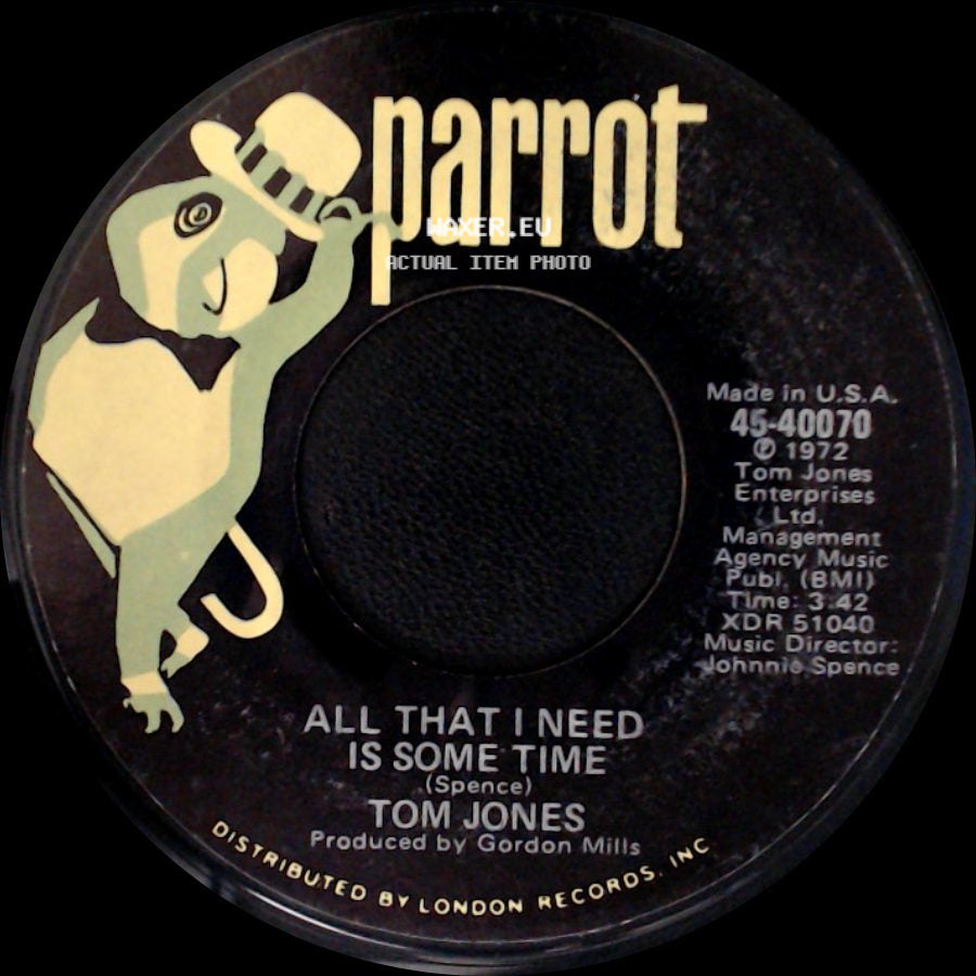 Tom Jones - The Young New Mexican Puppeteer / All That I Need Is Some Time side B