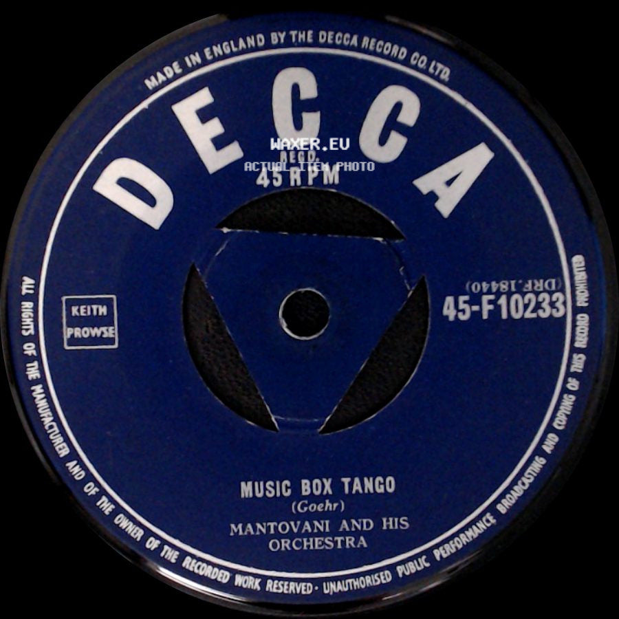 Mantovani And His Orchestra - Music Box Tango / Luxembourg Polka side A