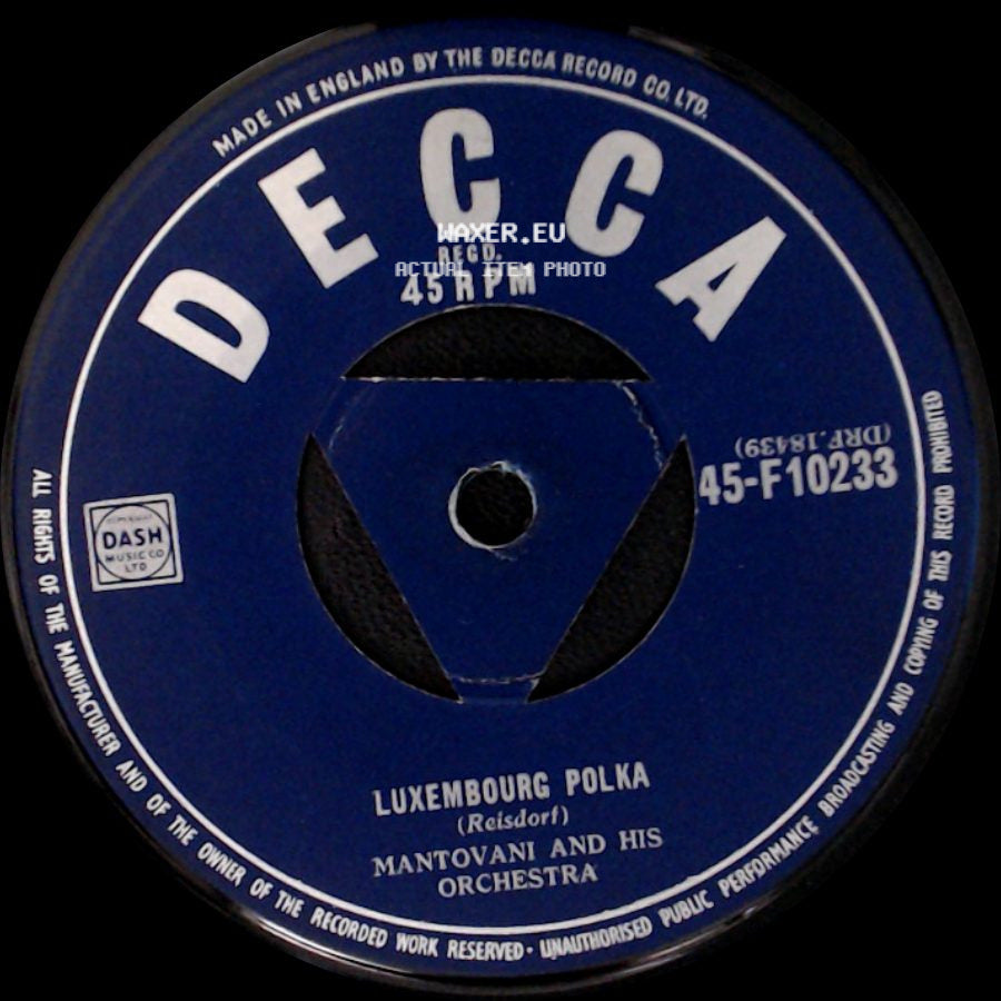 Mantovani And His Orchestra - Music Box Tango / Luxembourg Polka side B
