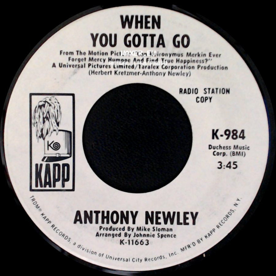 Anthony Newley - When You Gotta Go / I'm All I Need side A