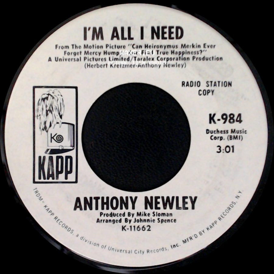 Anthony Newley - When You Gotta Go / I'm All I Need side B