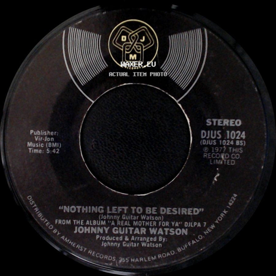 Johnny Guitar Watson - A Real Mother For Ya / Nothing Left To Be Desired side B