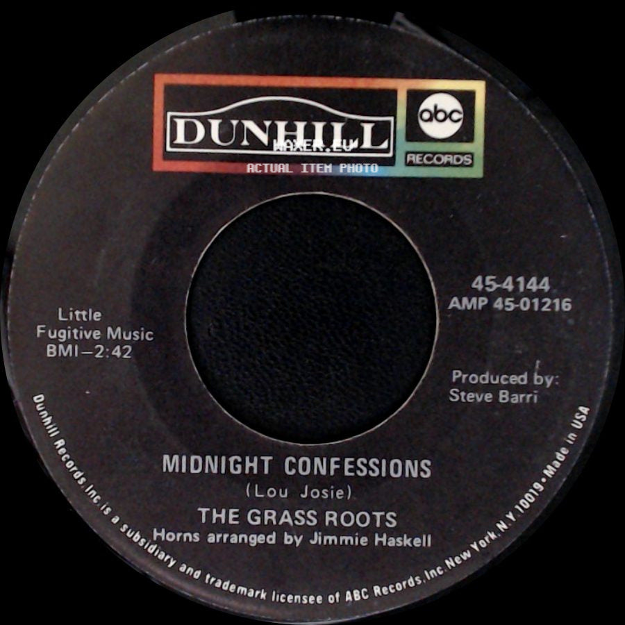 The Grass Roots - Midnight Confessions / Who Will You Be Tomorrow side A