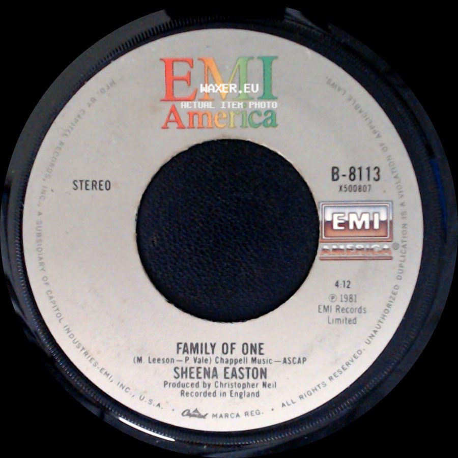 Sheena Easton - When He Shines / Family Of One side B