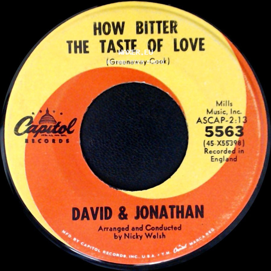 David & Jonathan - Michelle / How Bitter The Taste Of Love side B