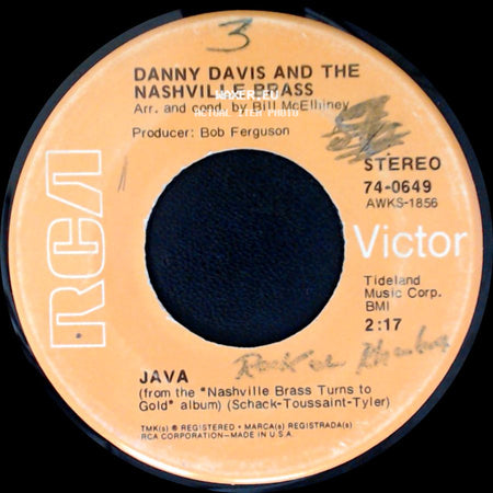 Danny Davis And The Nashville Brass - Flowers On The Wall / Java side B