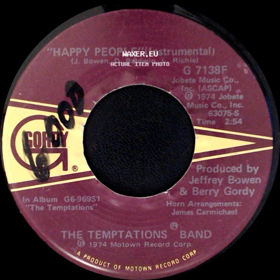 The Temptations Band / The Temptations - Happy People (Instrumental) / Happy People side A
