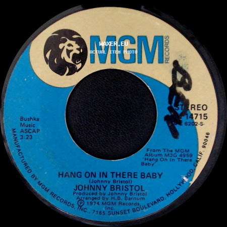 Johnny Bristol - Take Care Of You For Me / Hang On In There Baby side B