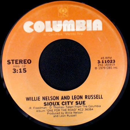 Willie Nelson And Leon Russell - Heartbreak Hotel / Sioux City Sue side B