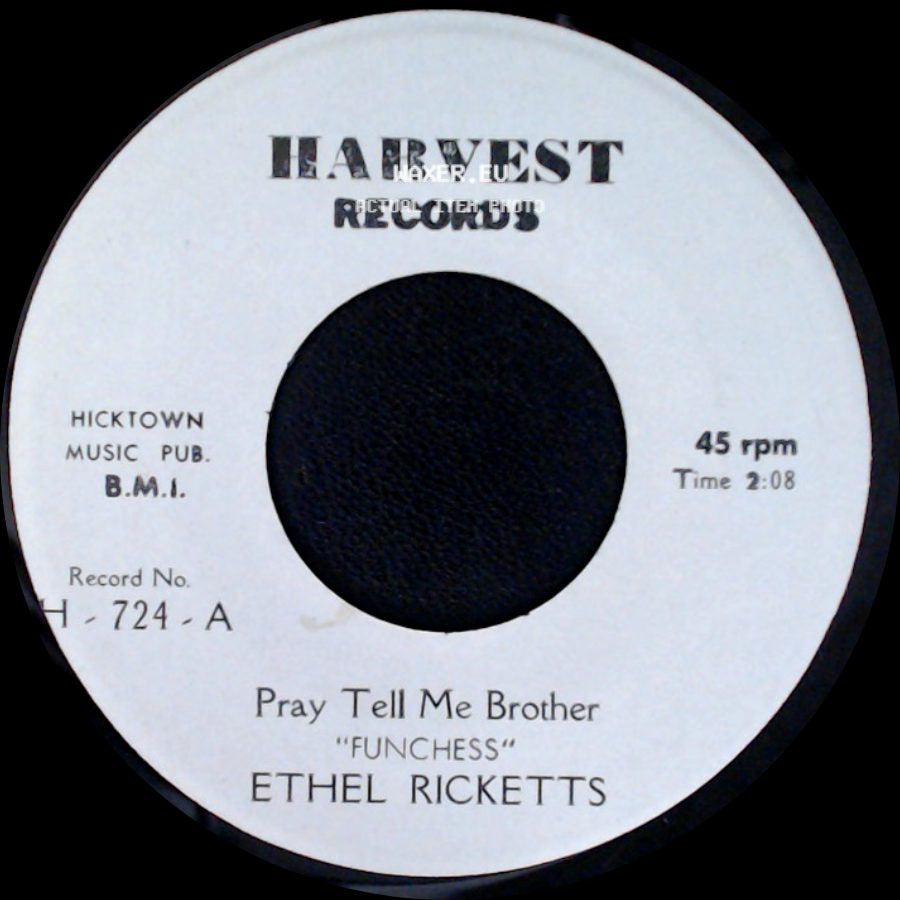 Ethel Ricketts - Pray Tell Me Brother / Last Night's Dream "Funchess" side A