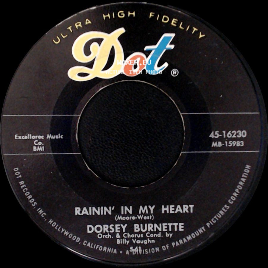 Dorsey Burnette - A Full House / Rainin' In My Heart side B