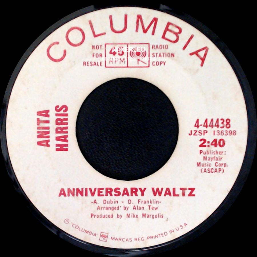 Anita Harris - Anniversary Waltz / Comes The Night (Carol's Theme) side A