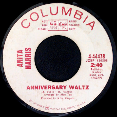Anita Harris - Anniversary Waltz / Comes The Night (Carol's Theme) side A
