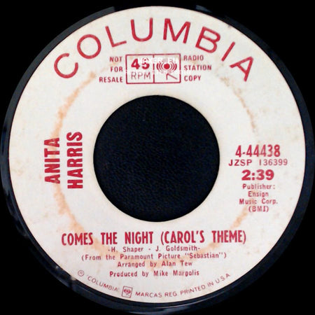 Anita Harris - Anniversary Waltz / Comes The Night (Carol's Theme) side B
