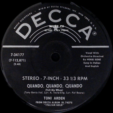 Toni Arden - Quando, Quando, Quando / Padre side A