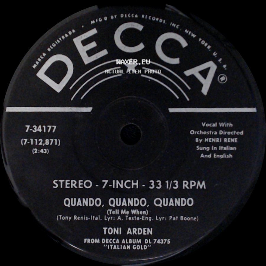 Toni Arden - Quando, Quando, Quando / Padre side A