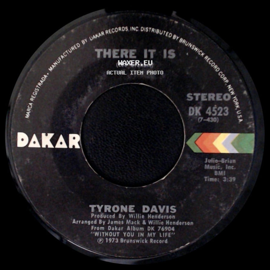 Tyrone Davis - You Wouldn't Believe / There It Is side B