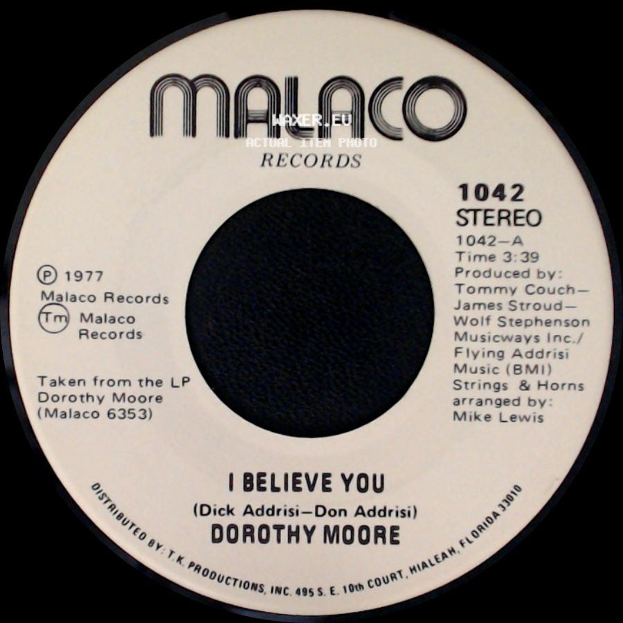 Dorothy Moore - Love Me / I Believe You side B