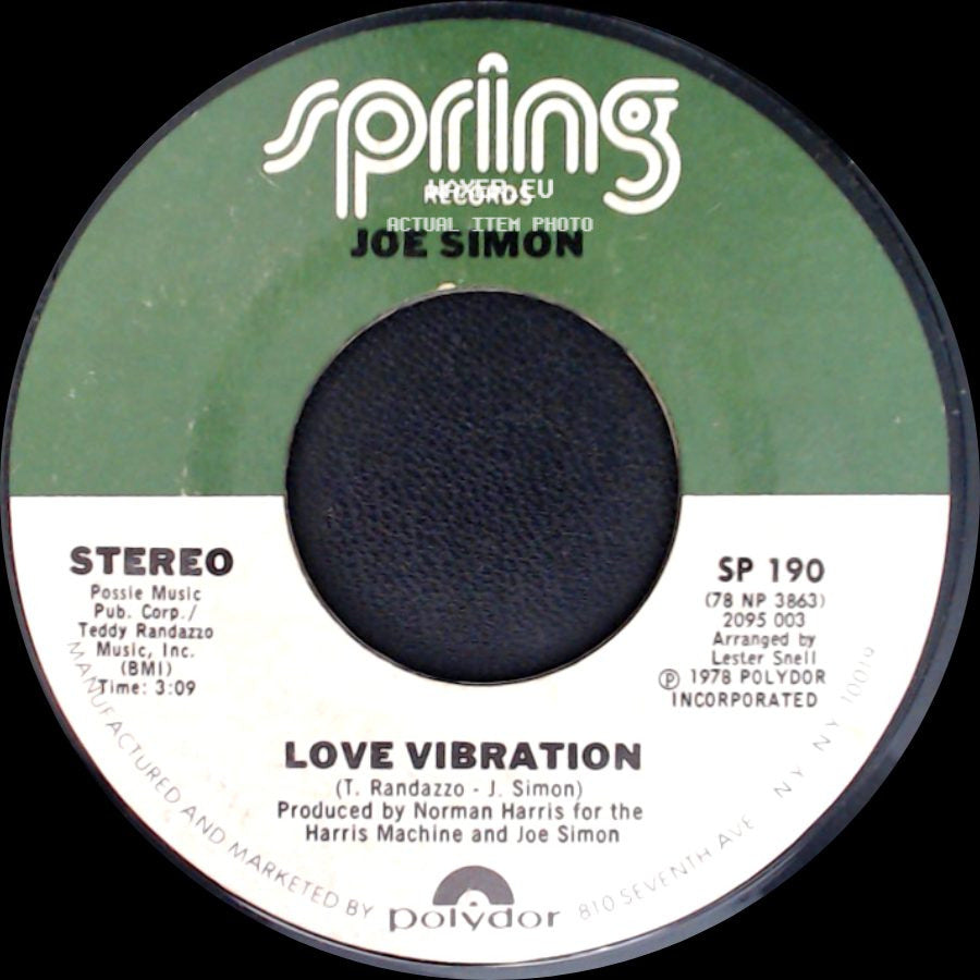 Joe Simon - Love Vibration / Love Vibration (Disco Version) side A