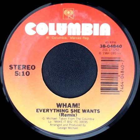 Wham! - Like A Baby / Everything She Wants (Remix) side B