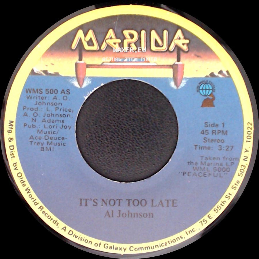 Al Johnson - It's Not Too Late / I'll Do Anything For You side A