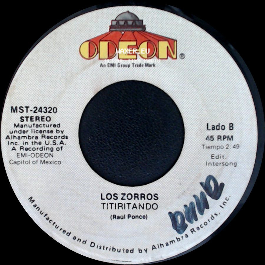 Los Zorros - Celos / Titiritando side B