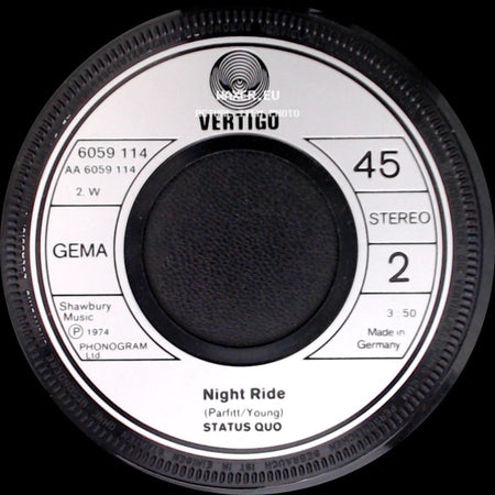 Status Quo - Night Ride / Down, Down side A