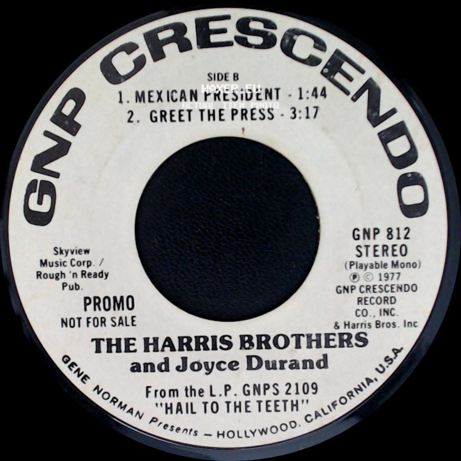 The Harris Brothers / The Harris Brothers And Joyce Durand - Unknown Title A / Unknown Title B side B