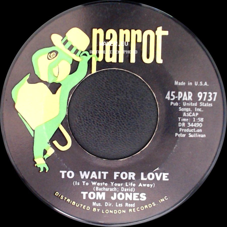 Tom Jones - It's Not Unusual / To Wait For Love side B