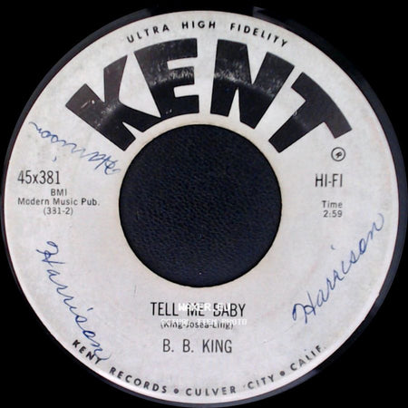 B. B. King - Mashing The Popeye / Tell Me Baby side B