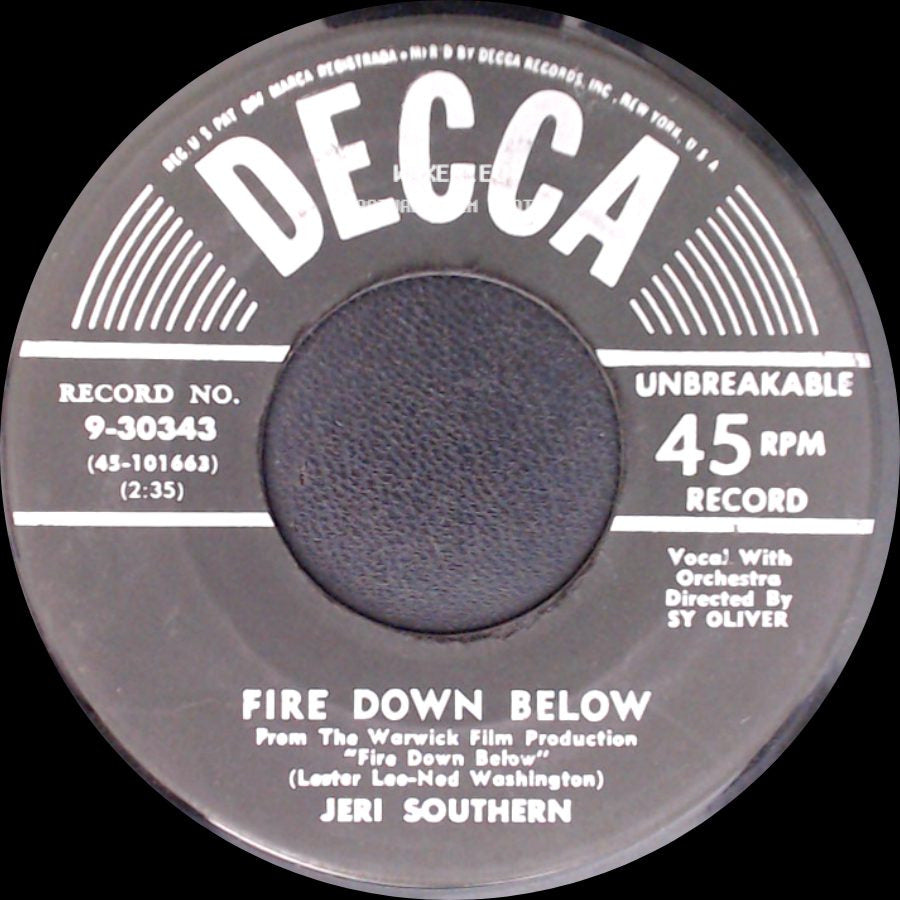 Jeri Southern - Fire Down Below / How Did He Look side A