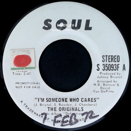 The Originals - I'm Someone Who Cares / I'm Someone Who Cares side A