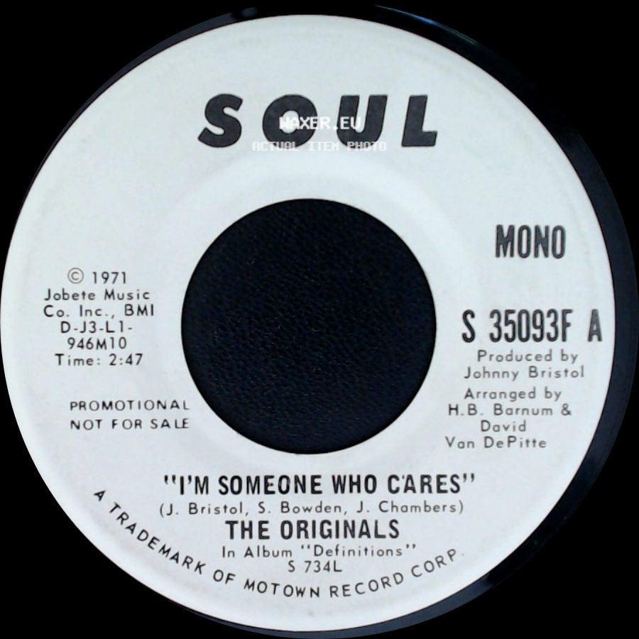 The Originals - I'm Someone Who Cares / I'm Someone Who Cares side B