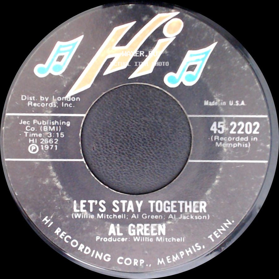 Al Green - Let's Stay Together / Tomorrow's Dream side A