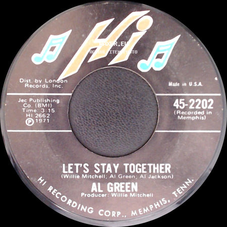 Al Green - Tomorrow's Dream / Let's Stay Together side B