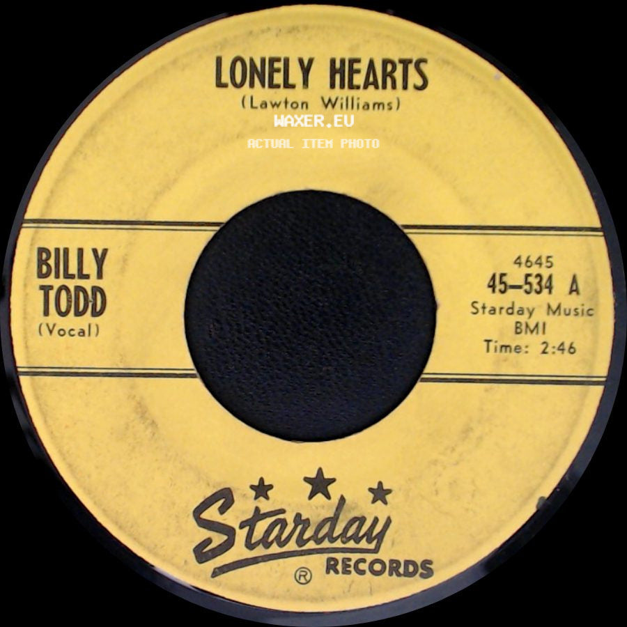 Billy Todd - Lonely Hearts / Please Drop Me Gently side A