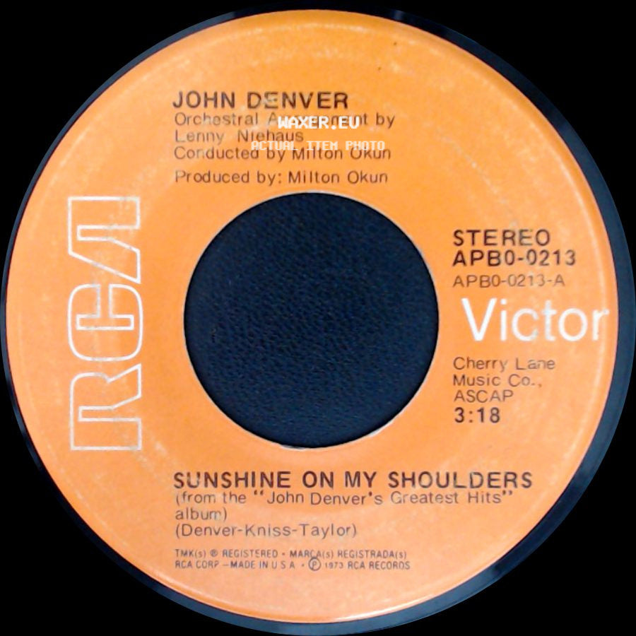 John Denver - Around And Around / Sunshine On My Shoulders side B