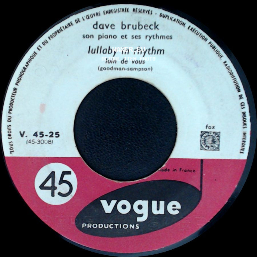 Dave Brubeck - Lullaby In Rhythm / Singin' In The Rain side A