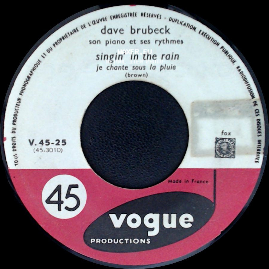 Dave Brubeck - Lullaby In Rhythm / Singin' In The Rain side B