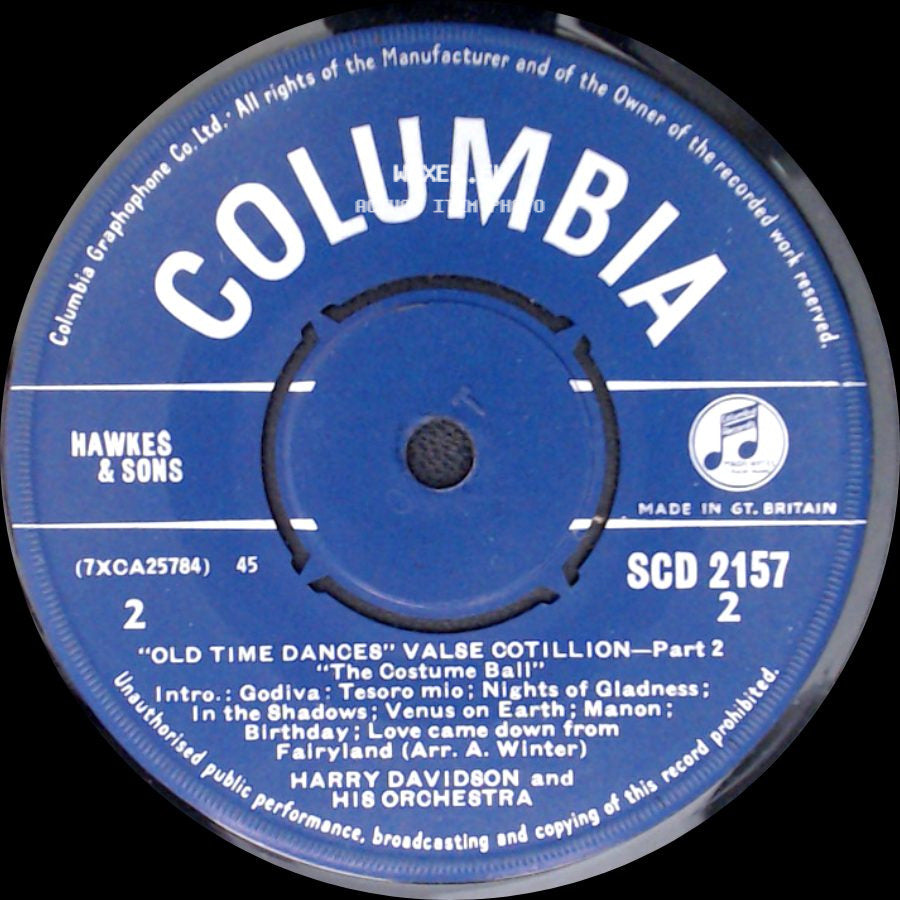 Harry Davidson And His Orchestra - "Old Time Dances" Valse Cotillion - Part 2 / "Old Time Dances" Valse Cotillon - Part 1 "Fairy Dream" side A